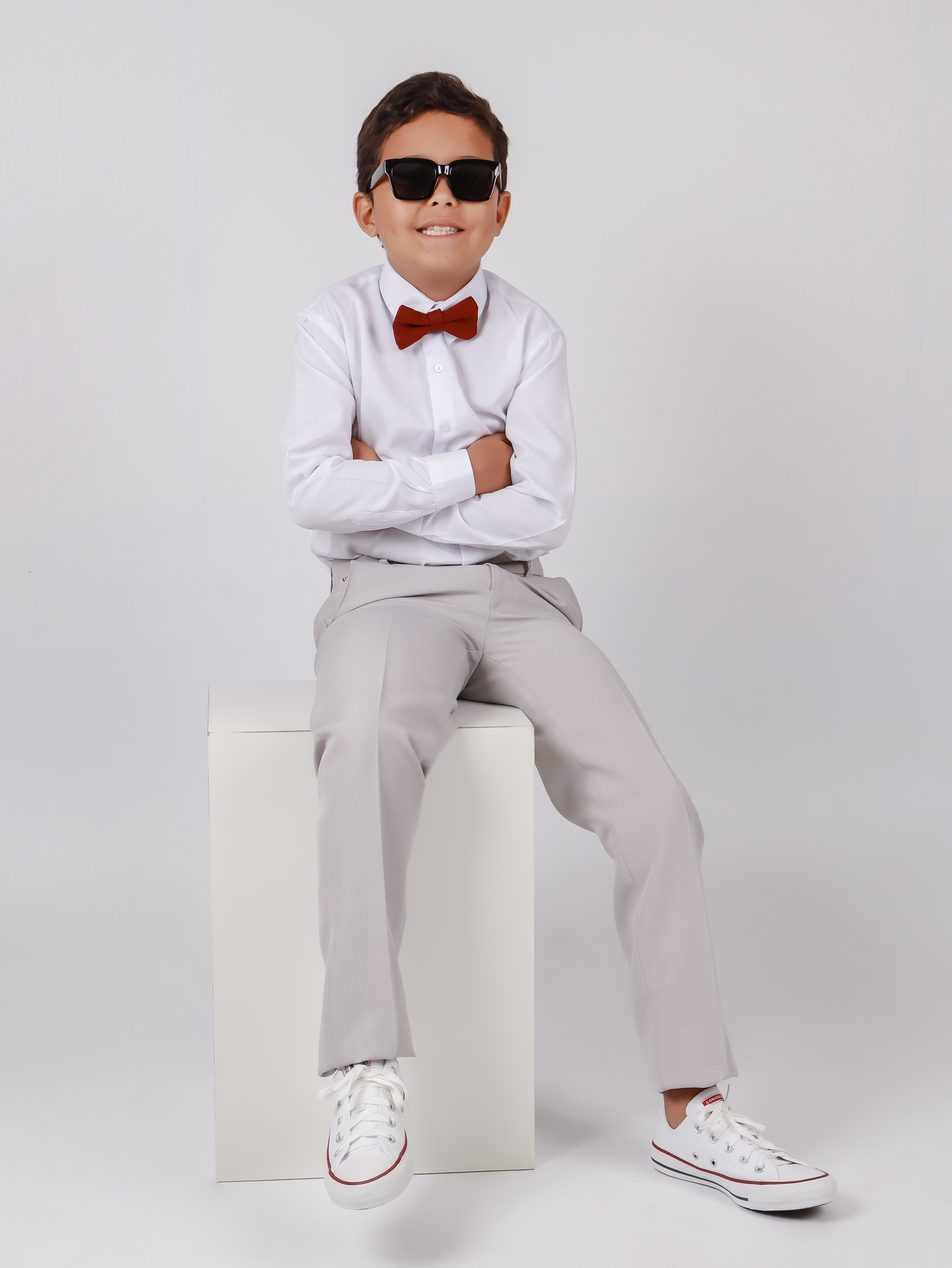 Conjunto infantil cinza branco Cascavel