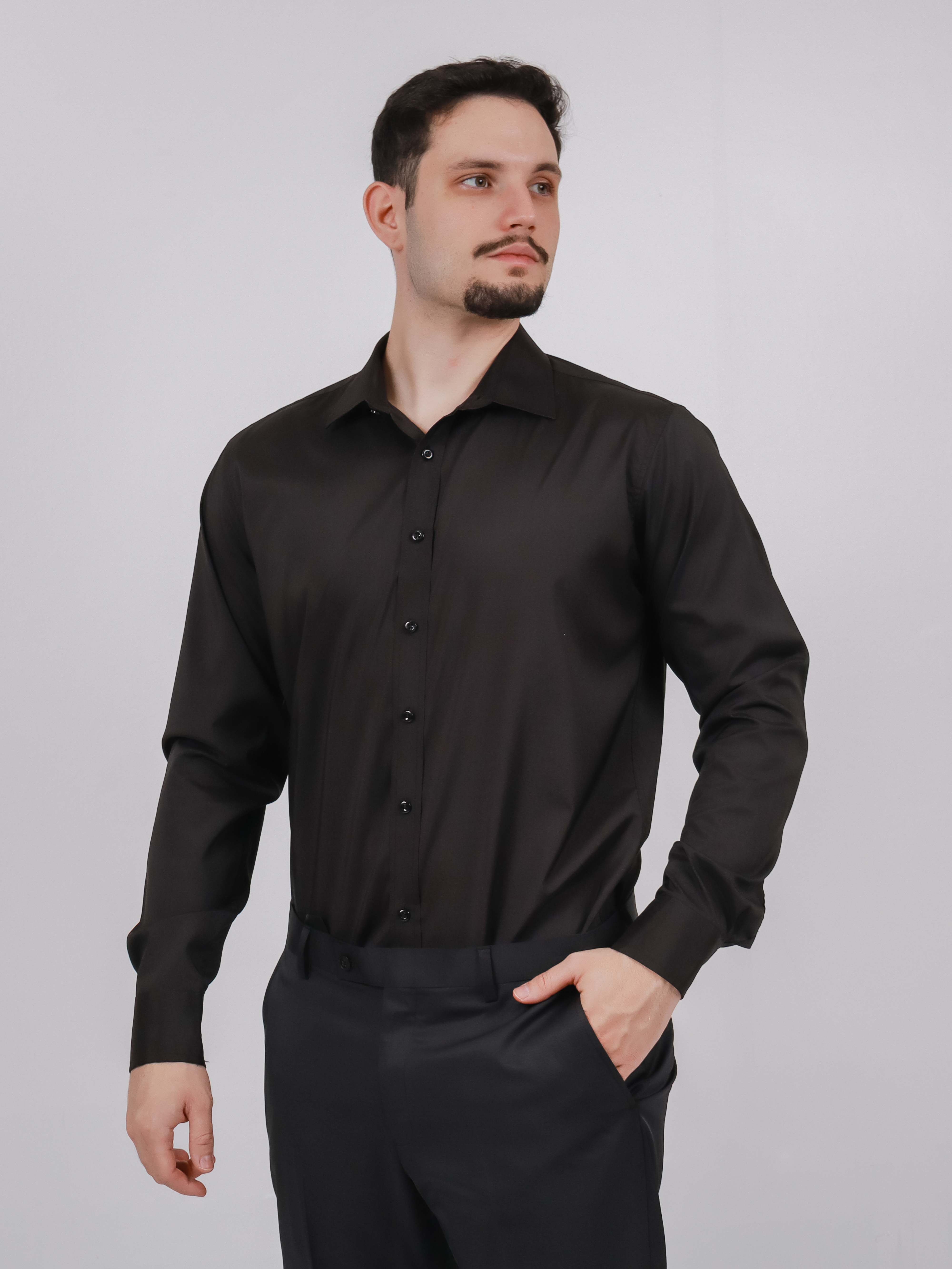 Camisa social preta masculina Cascavel