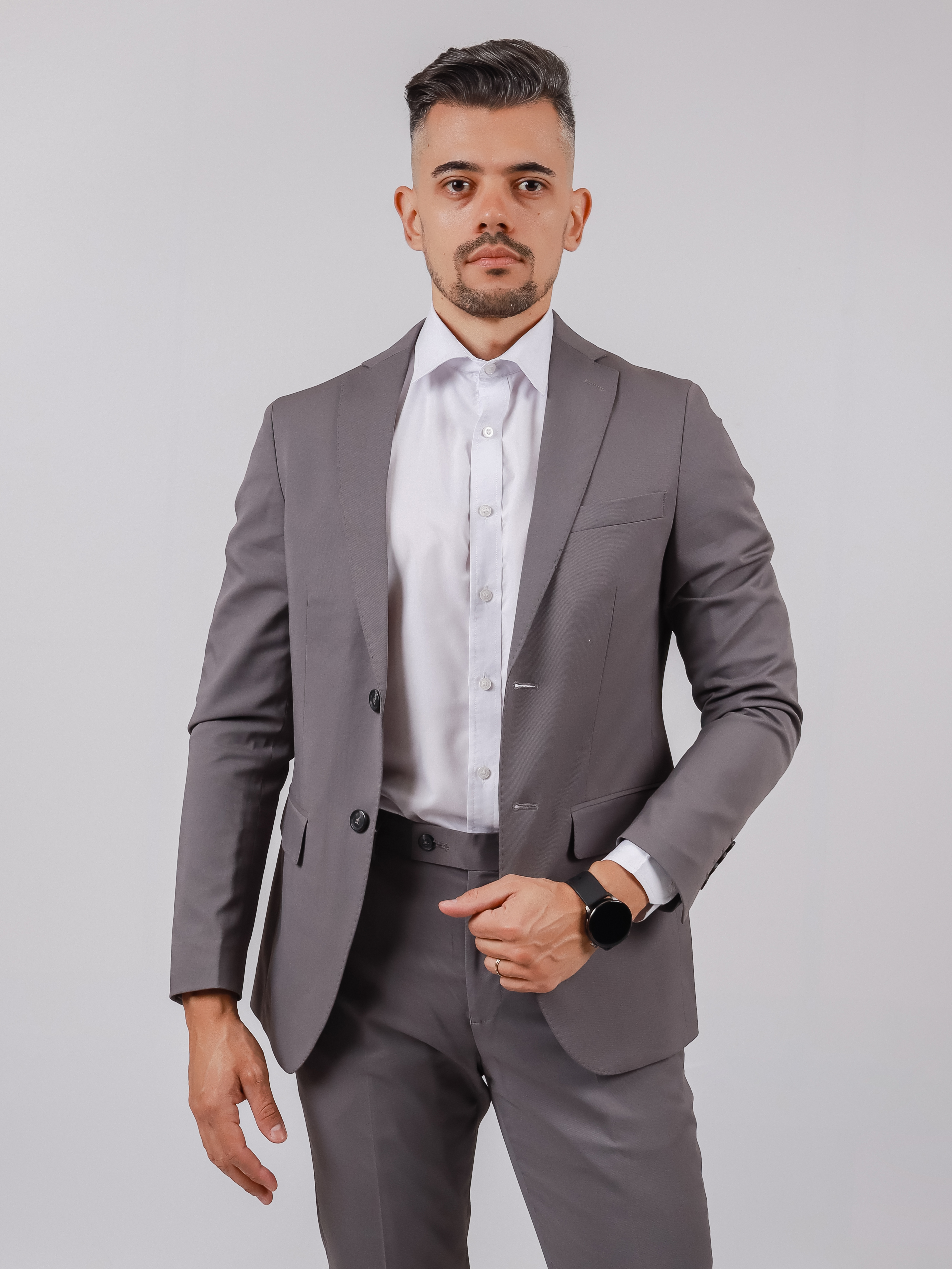 Terno cinza slim completo masculino Cascavel